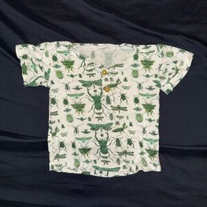 Kate Quinn Green Insect Print Shirt